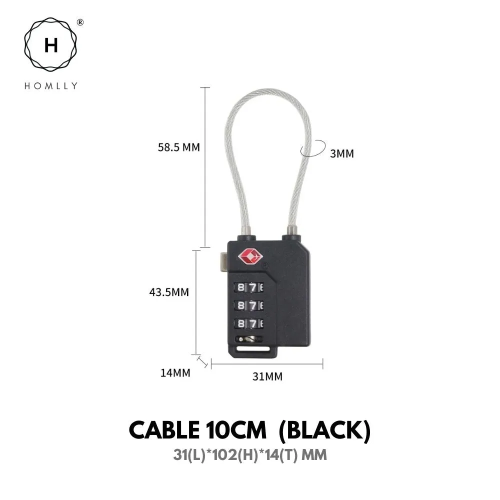 Homlly Digit Combination Travel Luggage Pad lock & Wall Mounted Key Storage Box
