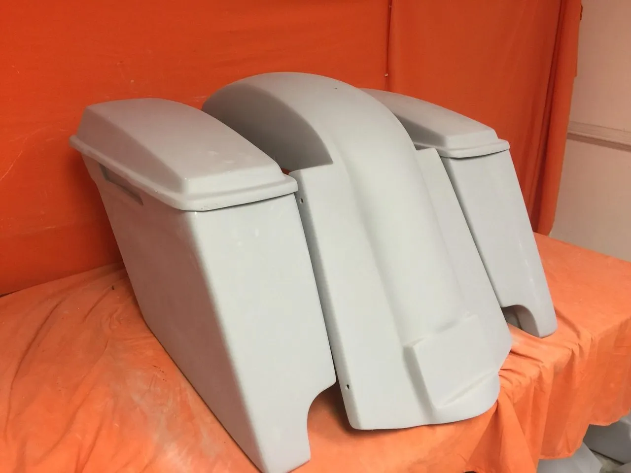 Honda Shadow Sabre 1100 4" Extended Saddlebags Bags   Rear Fender Dual Cut Out   Lids