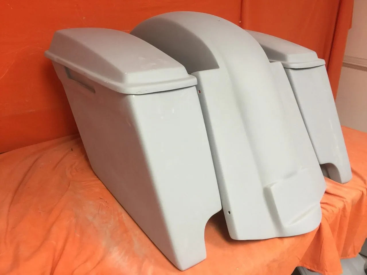Honda Shadow Sabre 1100 4" Extended Saddlebags Bags   Rear Fender Dual Cut Out   Lids