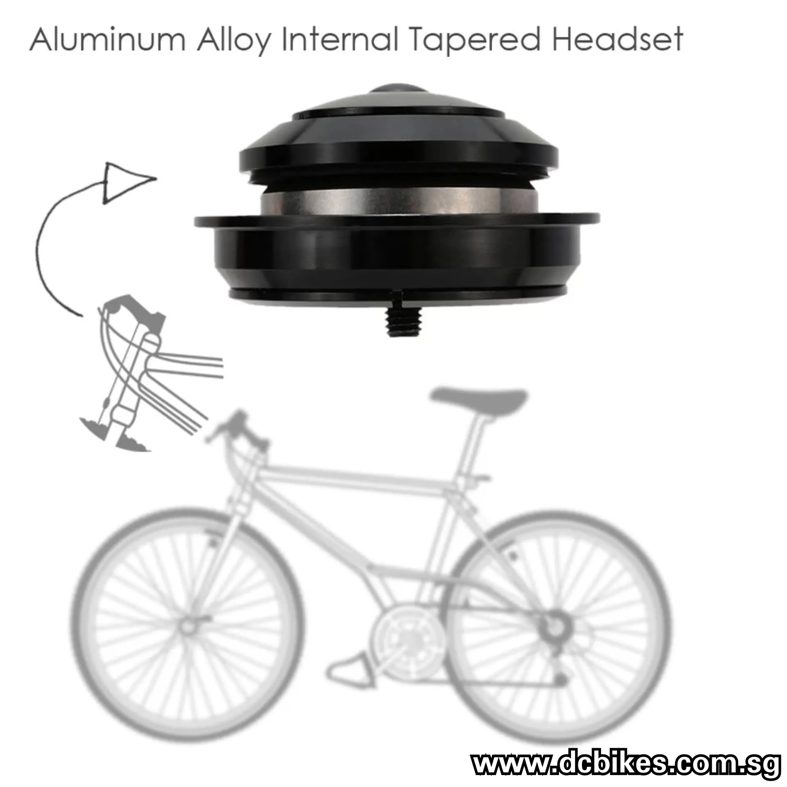Integrated Top Bearing 41.8mm-56mm Tapered Headset   2 Sealed Bearings CNC Aluminum