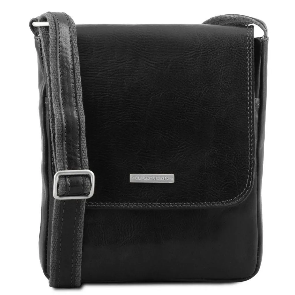 John - Leather crossbody bag for men with front zip | TL141408
