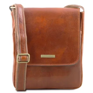 John - Leather crossbody bag for men with front zip | TL141408