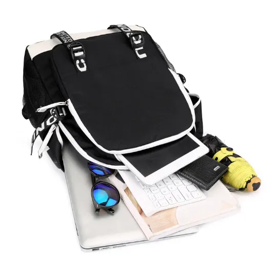 JoJo's Bizarre Adventure Jotaro Kujo Anime Backpack / School Bag / Travel Bag / Laptop Bag - Black and White