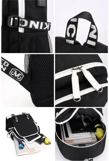 JoJo's Bizarre Adventure Jotaro Kujo Anime Backpack / School Bag / Travel Bag / Laptop Bag - Black and White