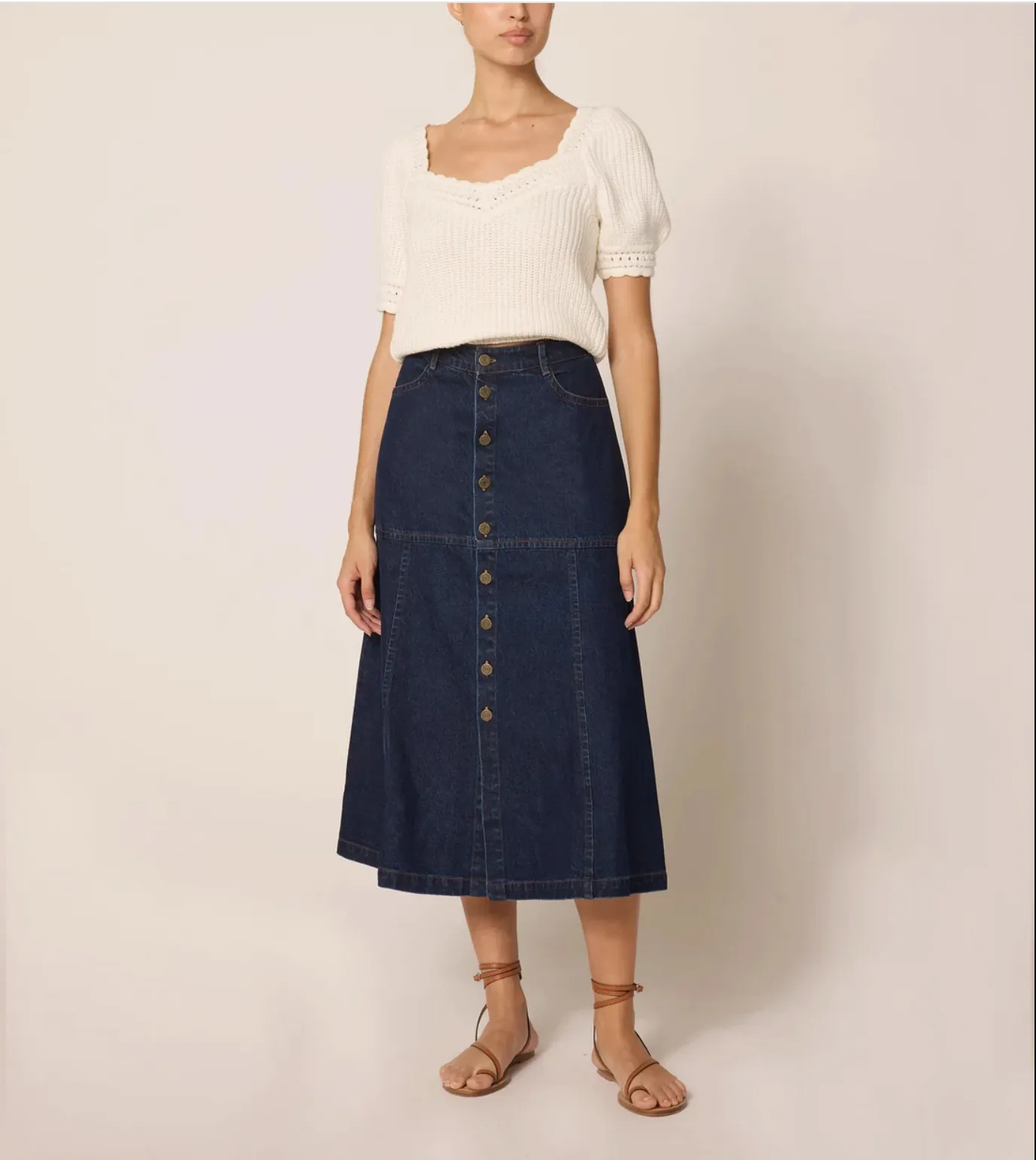 Josie Midi Skirt Dark Denim