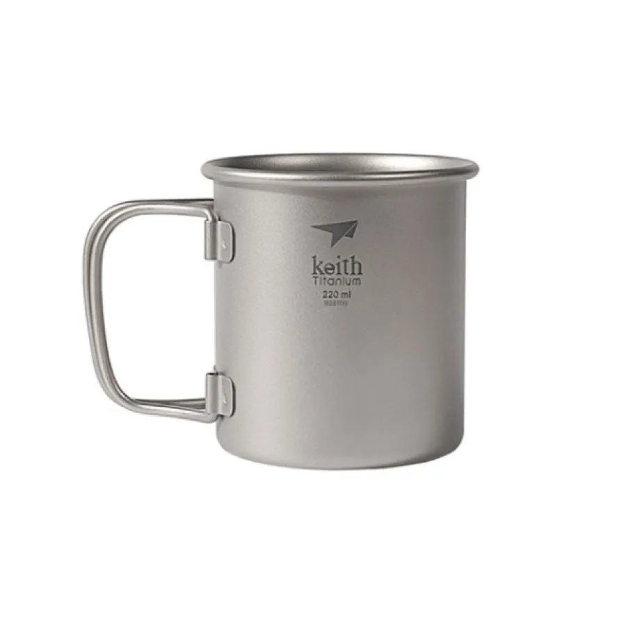 Keith Single-Wall Titanium Mug with Folding Handle