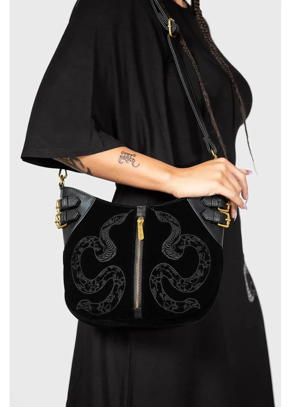 Killstar Adder Snake Bag Black