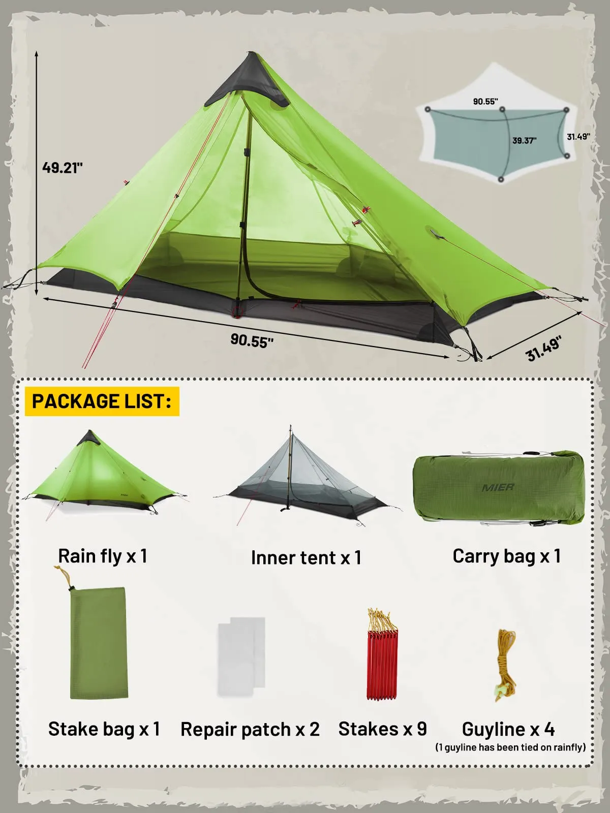 Lanshan 1 Ultralight Tent Backpacking Tents