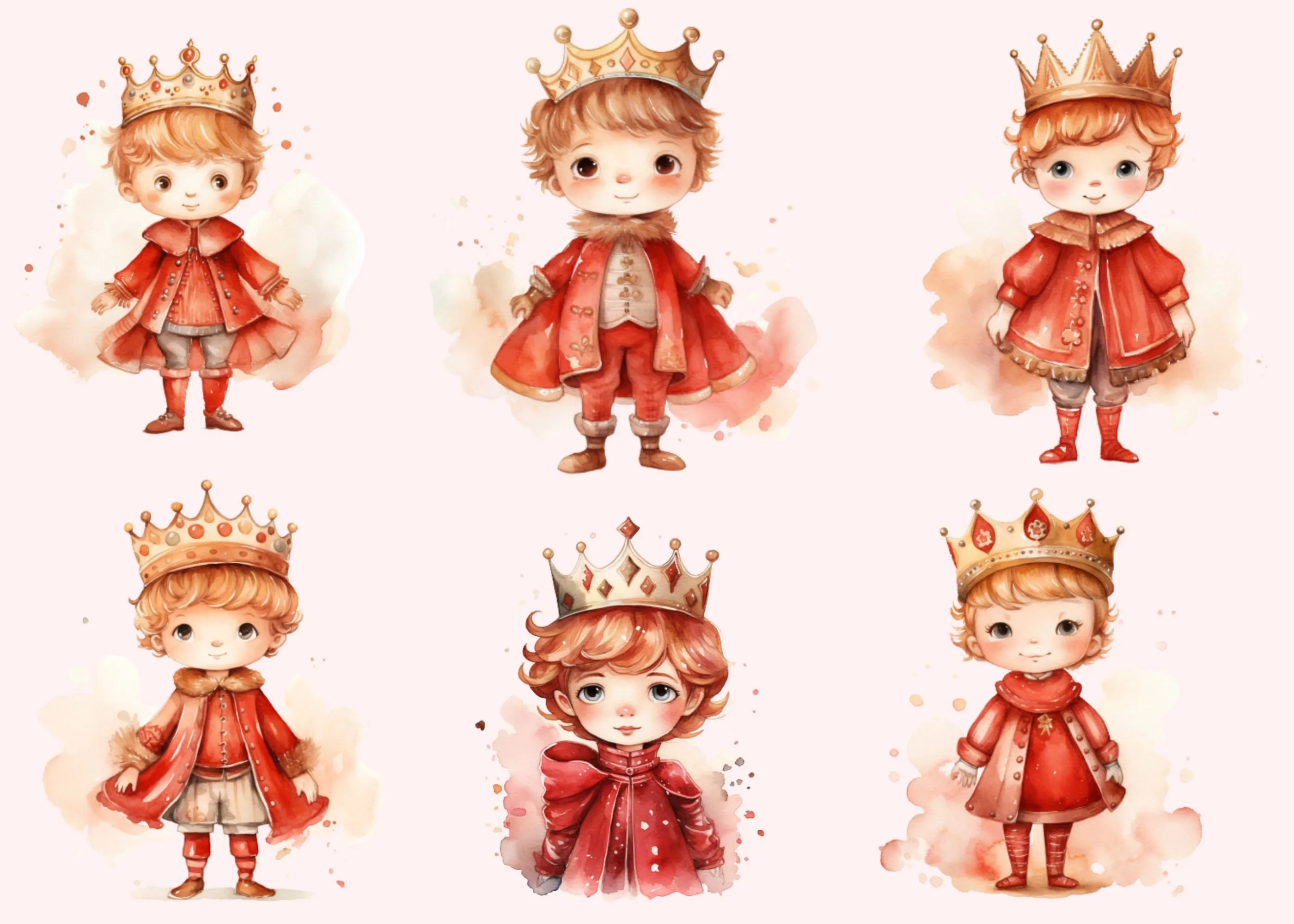 Little Princess Clipart, Watercolor Princess Clipart, Little Princess Ornaments, Baby Princess, Castle Sublimation Design, Princess Birthday, Fairytale Princes 031