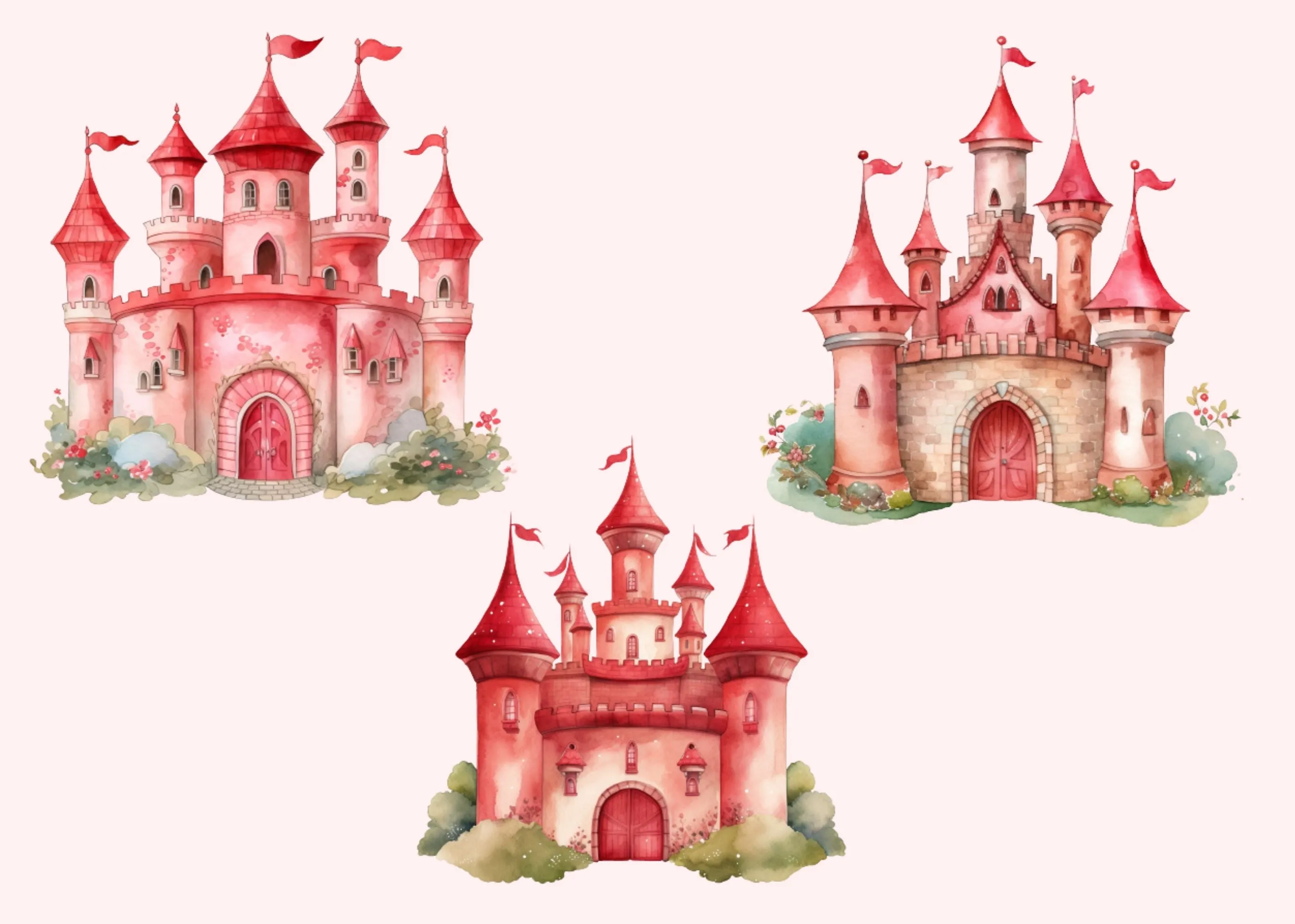 Little Princess Clipart, Watercolor Princess Clipart, Little Princess Ornaments, Baby Princess, Castle Sublimation Design, Princess Birthday, Fairytale Princes 031