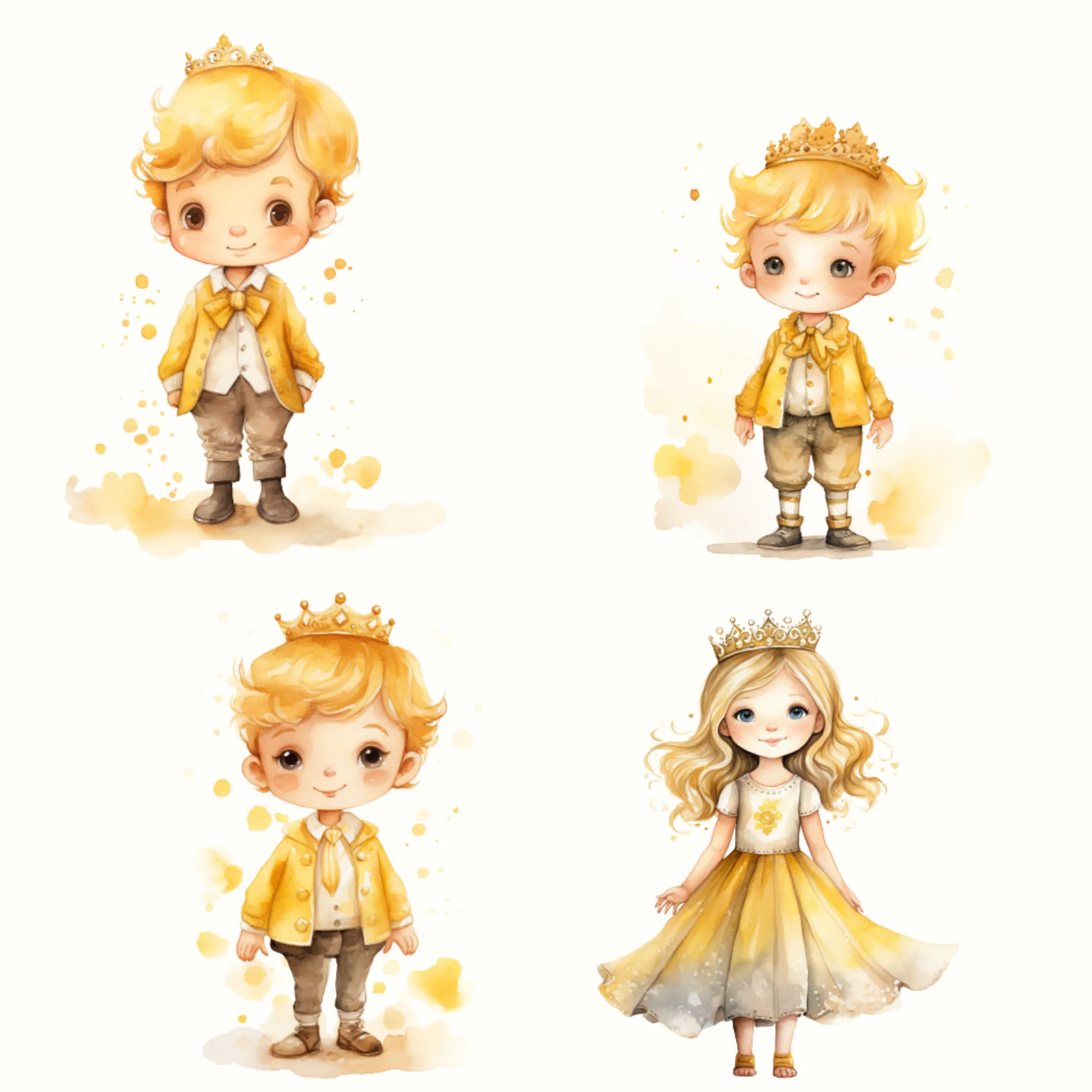 Little Princess Clipart, Watercolor Princess Clipart, Little Princess Ornaments, Baby Princess, Castle Sublimation Design, Princess Birthday, Fairytale Princes 032