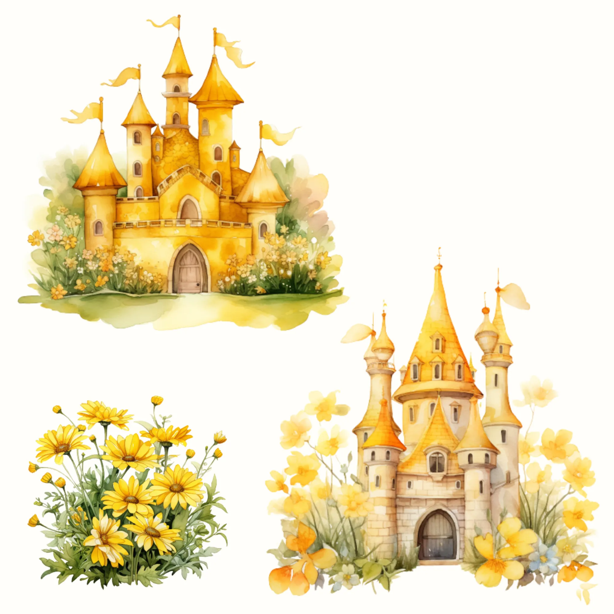 Little Princess Clipart, Watercolor Princess Clipart, Little Princess Ornaments, Baby Princess, Castle Sublimation Design, Princess Birthday, Fairytale Princes 032