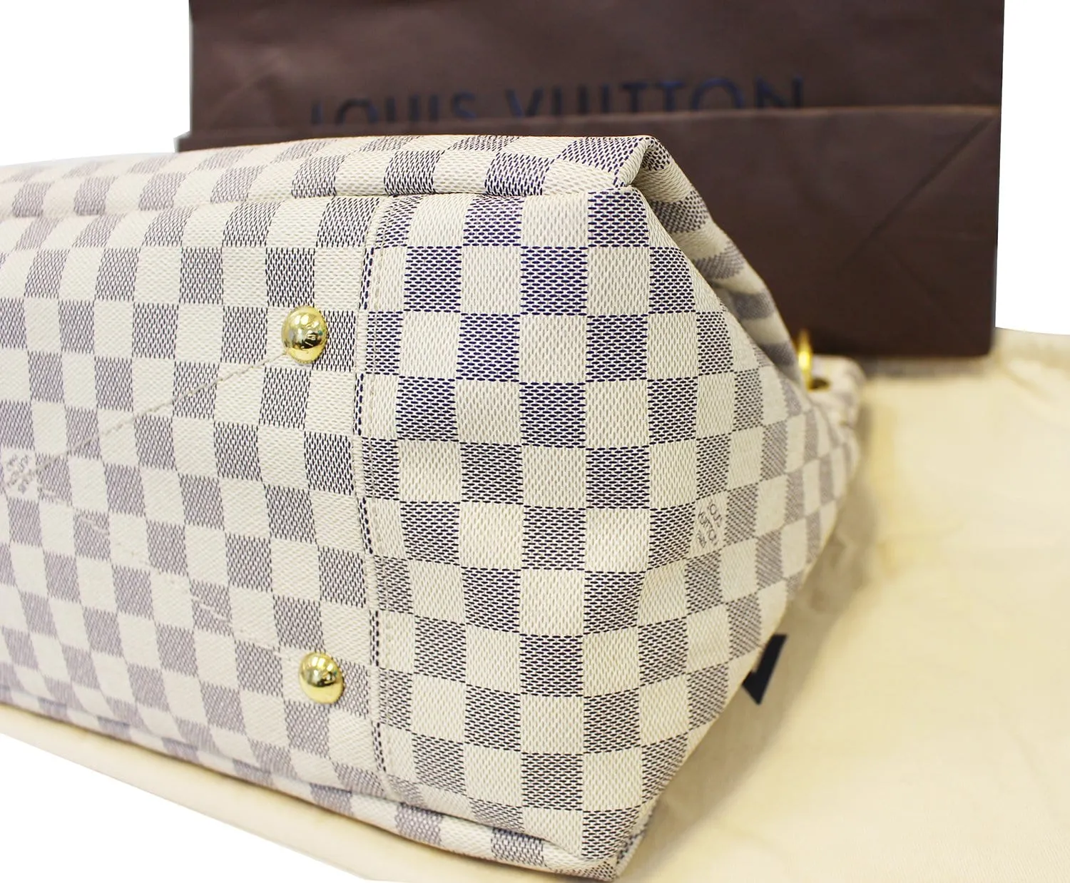 LOUIS VUITTON Artsy MM Damier Azur Shoulder Handbag
