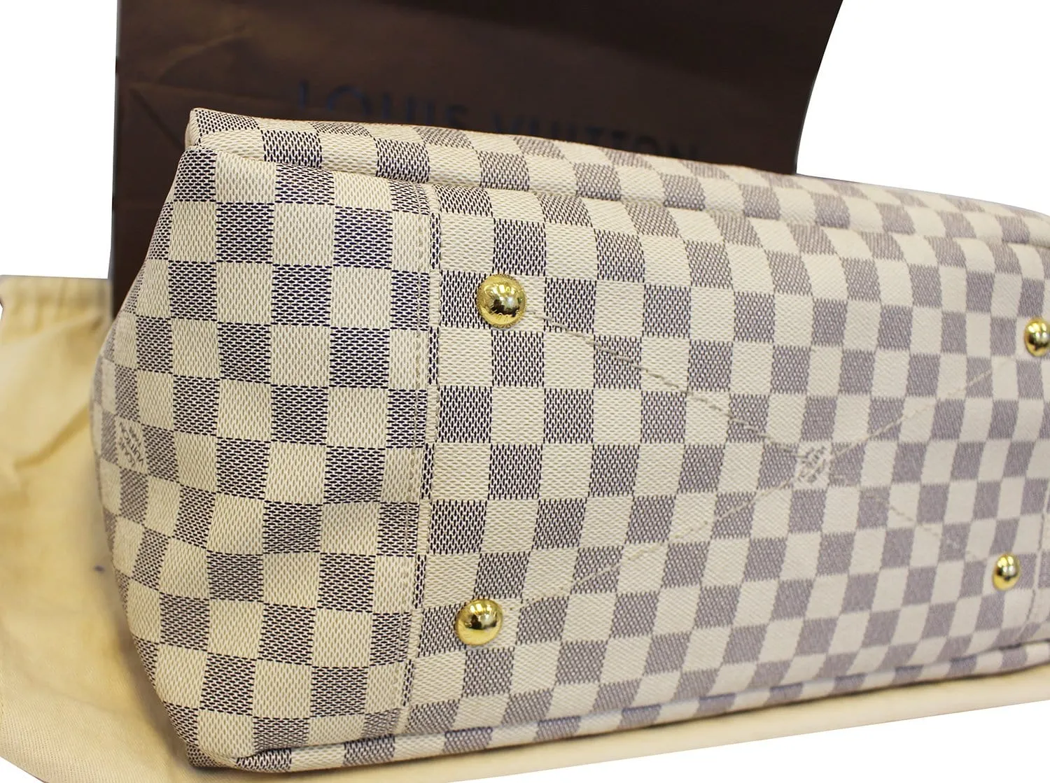 LOUIS VUITTON Artsy MM Damier Azur Shoulder Handbag