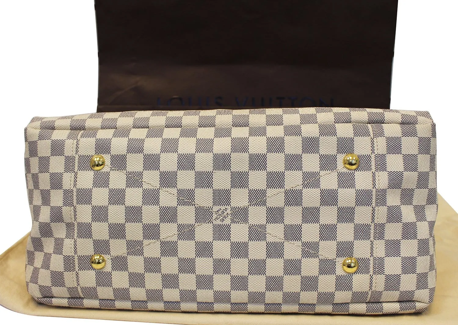LOUIS VUITTON Artsy MM Damier Azur Shoulder Handbag