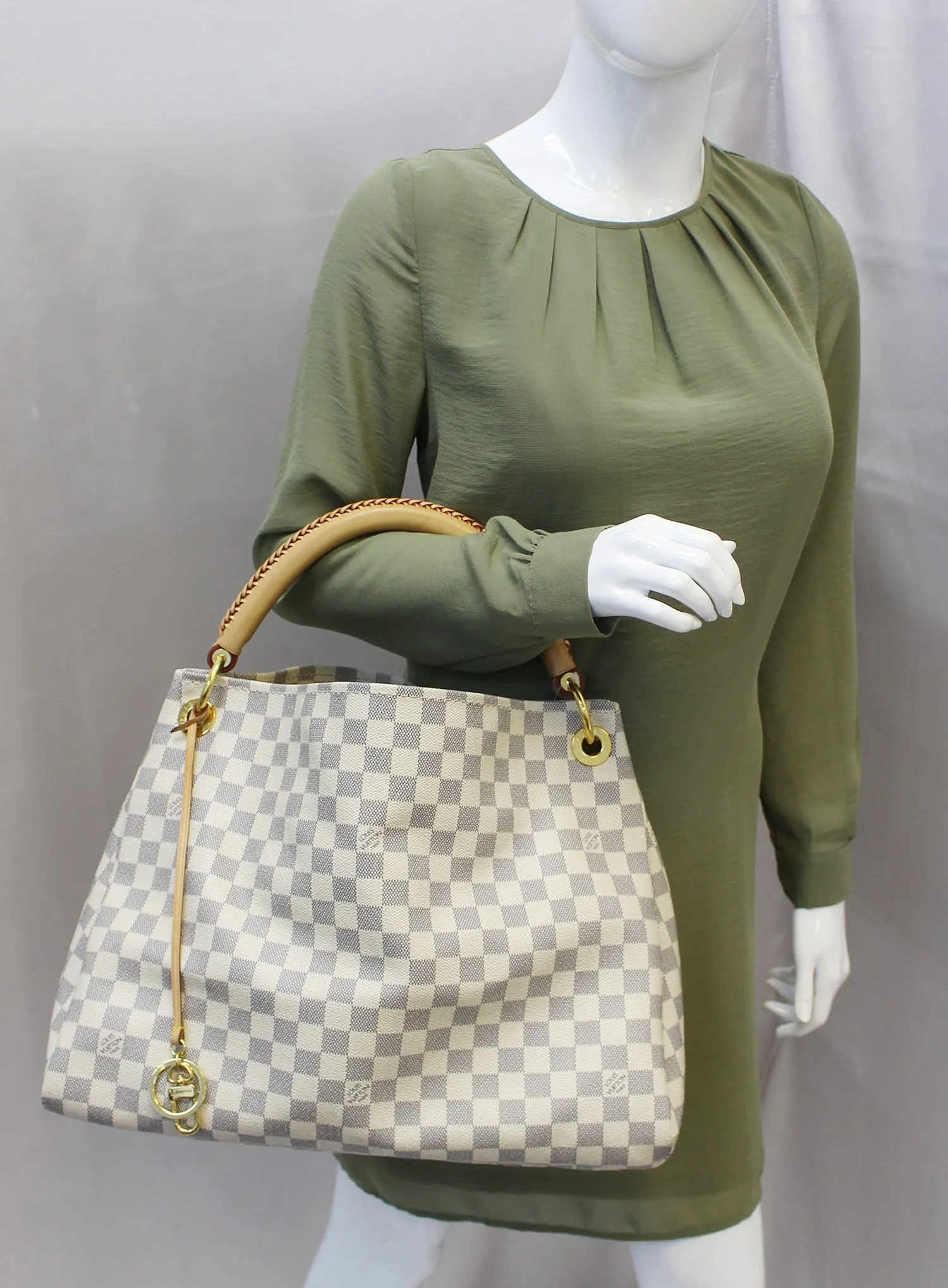 LOUIS VUITTON Artsy MM Damier Azur Shoulder Handbag
