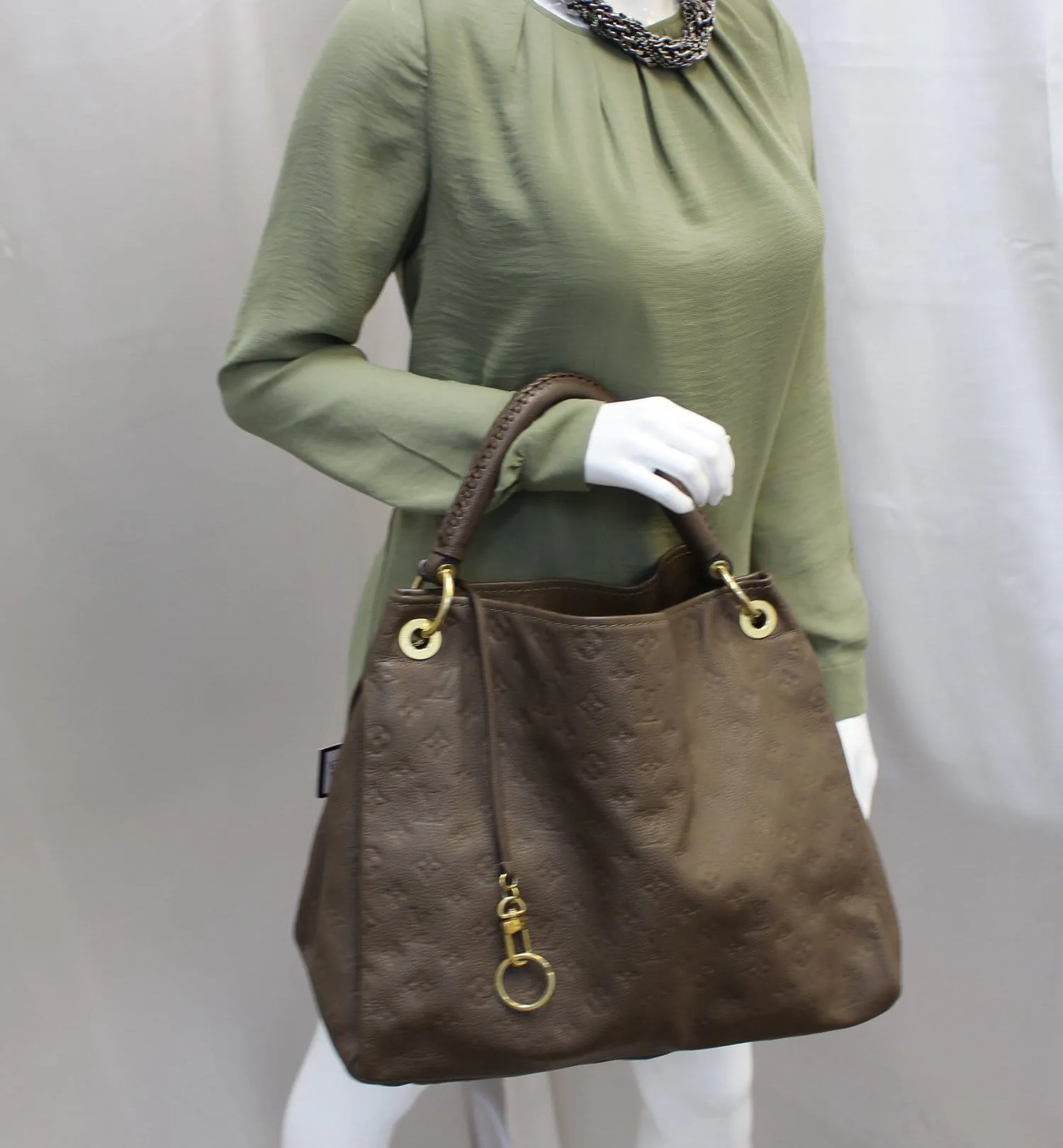 LOUIS VUITTON Artsy MM Empreinte Leather Terre Shoulder Bag