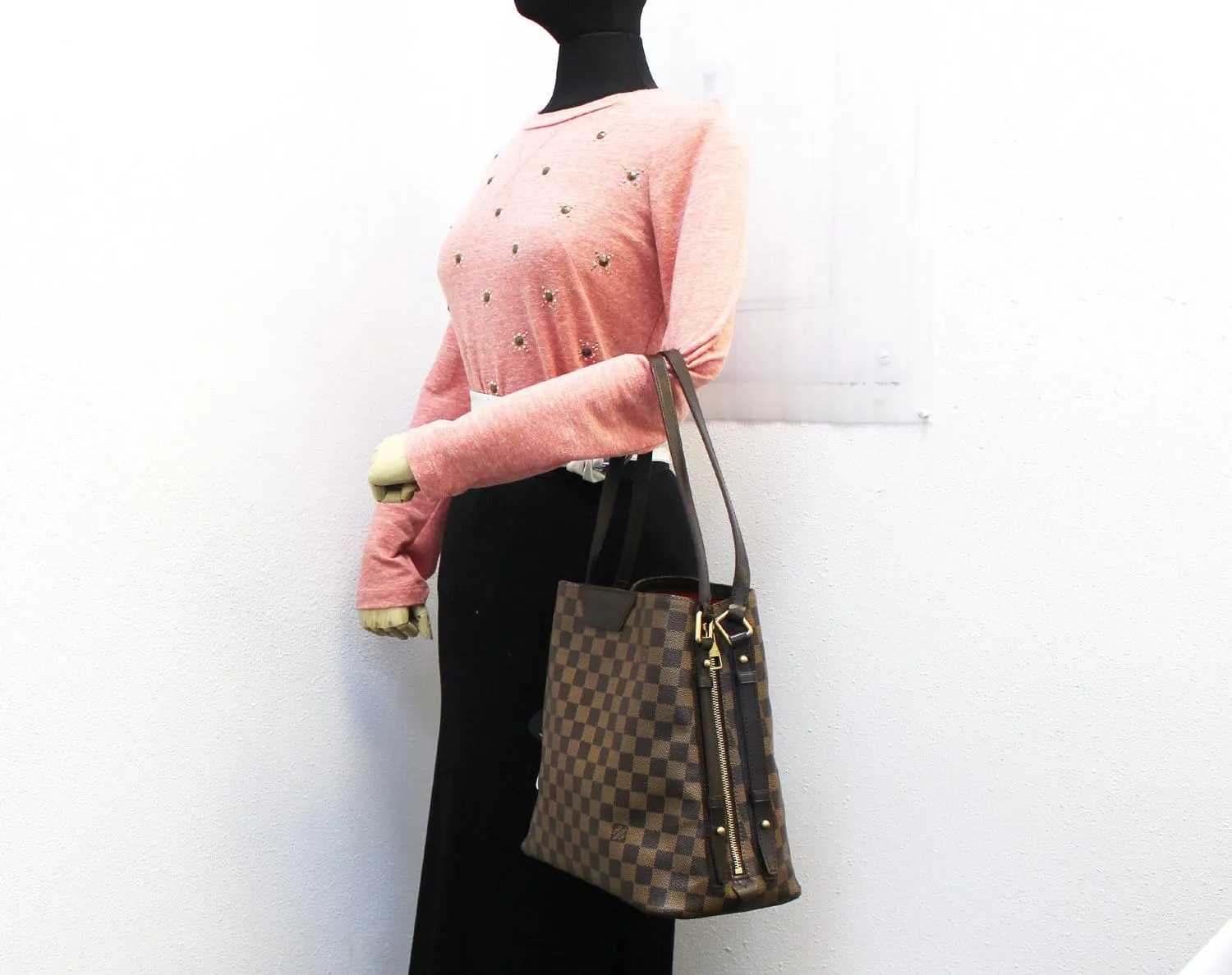 LOUIS VUITTON Cabas Rivington Damier Ebene  Shoulder Bag