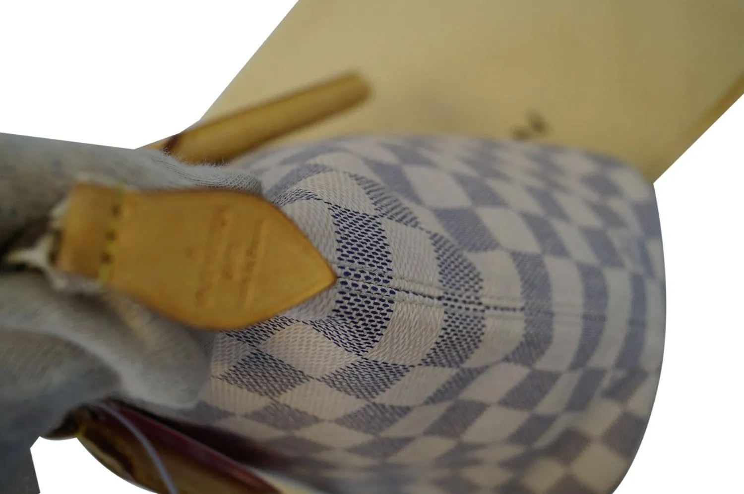 LOUIS VUITTON Damier Azur Canvas White Saleya PM Shoulder Bag - Final Call