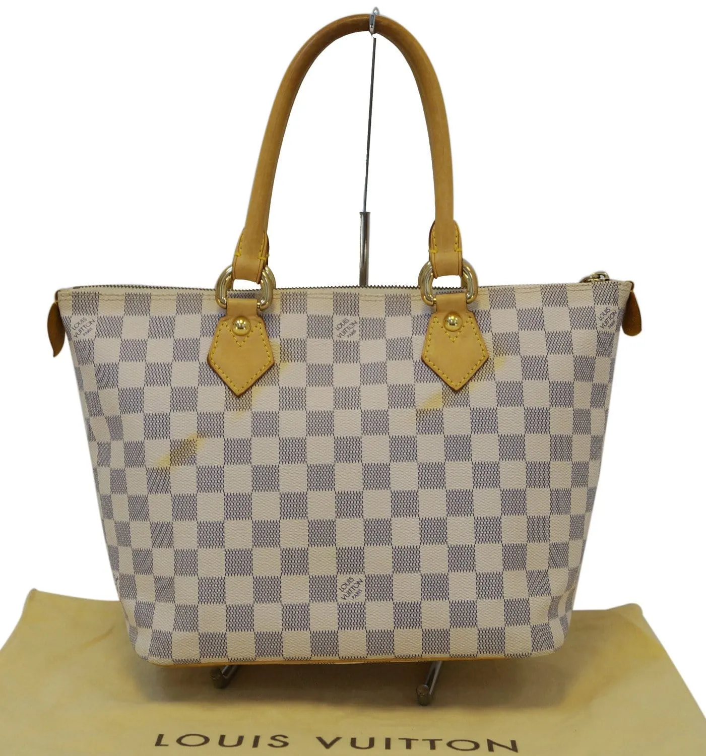 LOUIS VUITTON Damier Azur Canvas White Saleya PM Shoulder Bag - Final Call