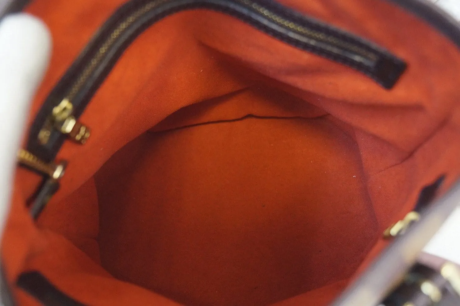 LOUIS VUITTON Damier Ebene Brown Marais Bucket Bag