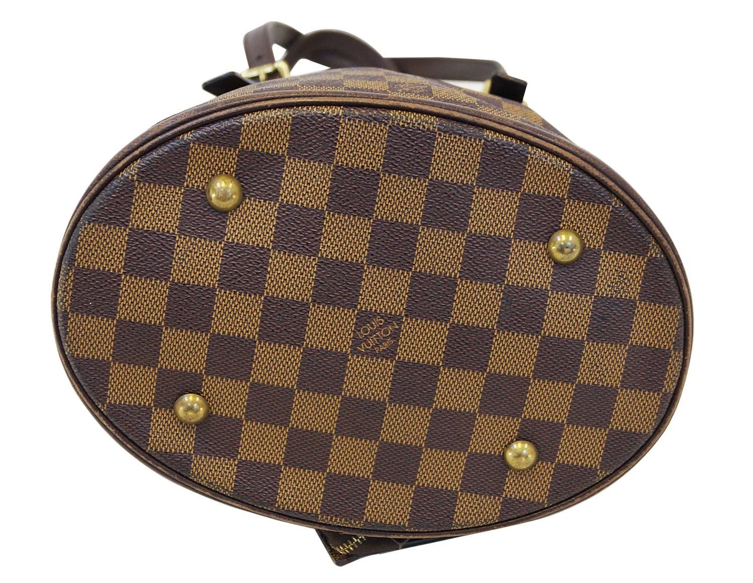 LOUIS VUITTON Damier Ebene Brown Marais Bucket Bag