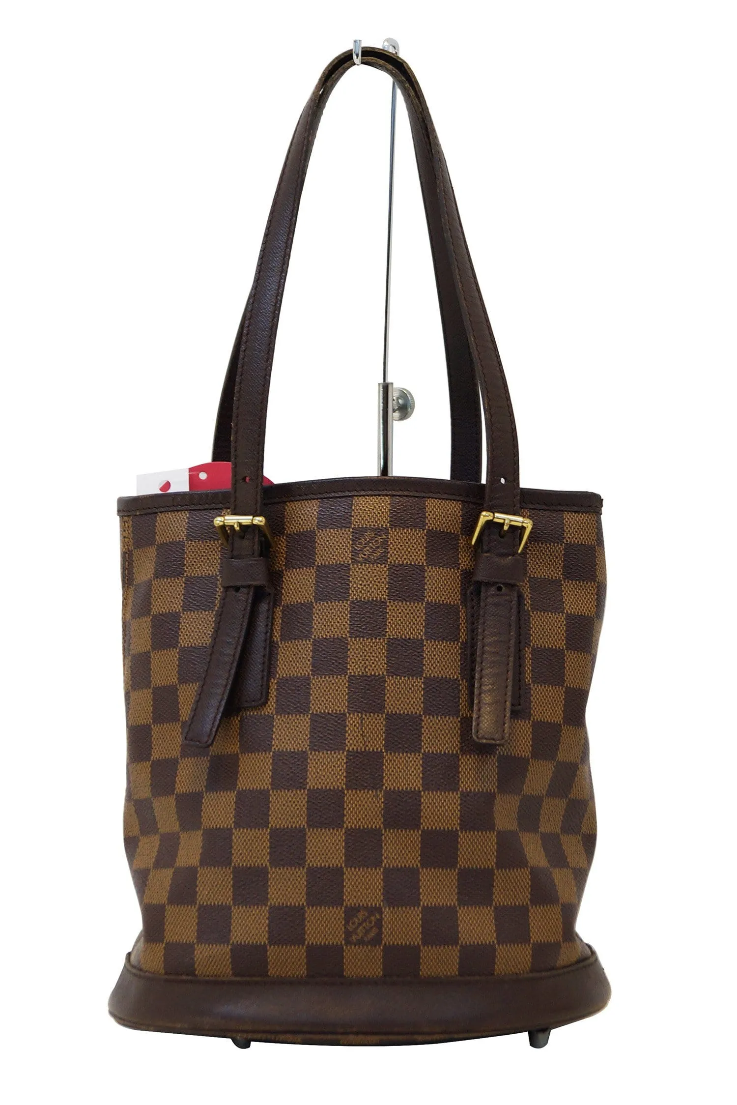 LOUIS VUITTON Damier Ebene Brown Marais Bucket Bag
