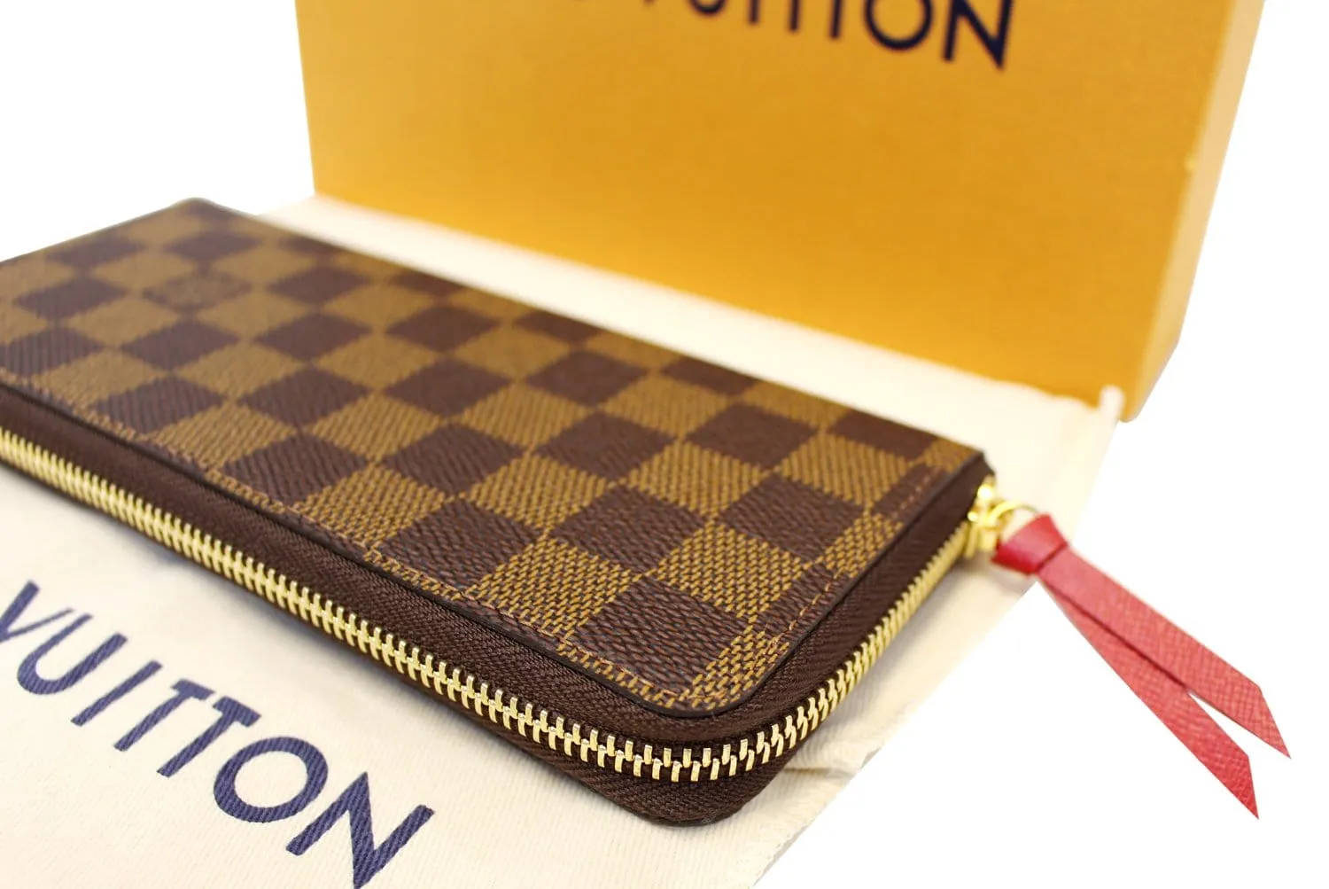 LOUIS VUITTON Damier Ebene Clemence Wallet