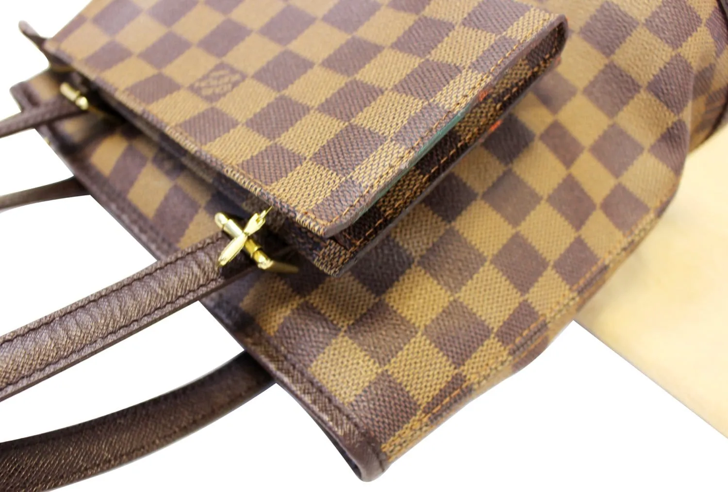 LOUIS VUITTON Damier Ebene Marais Bucket Shoulder Bag