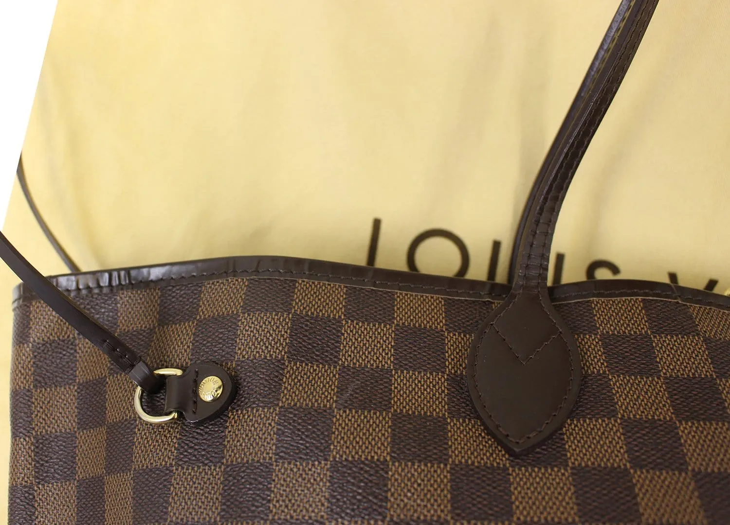 LOUIS VUITTON Damier Ebene Neverfull GM Brown Tote Bag