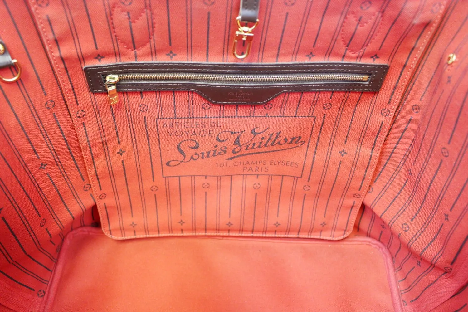LOUIS VUITTON Damier Ebene Neverfull GM Brown Tote Bag