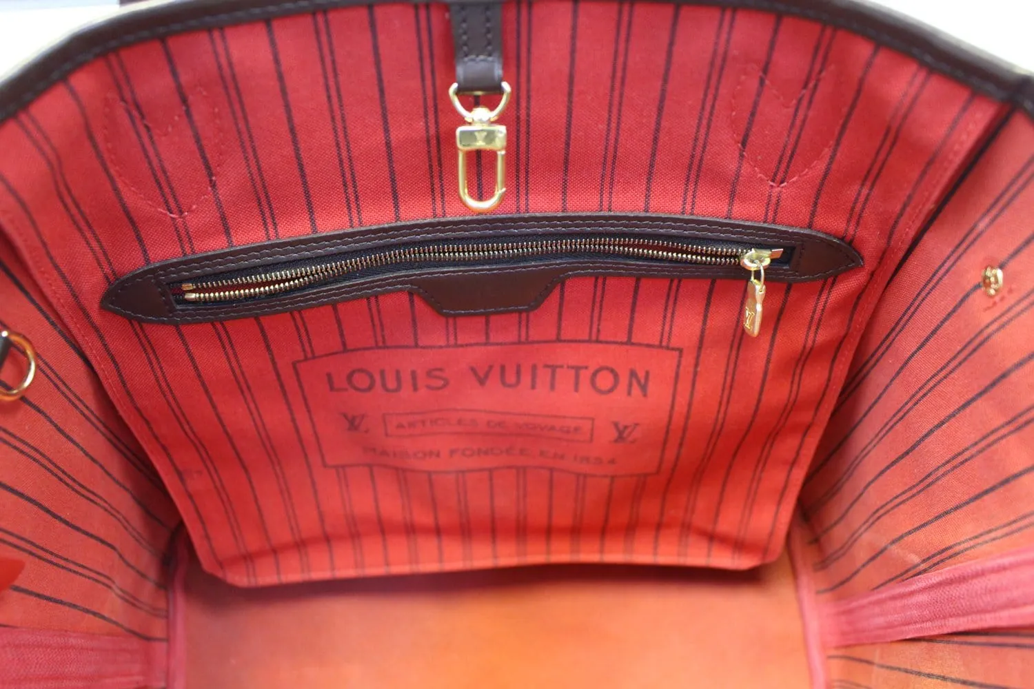 LOUIS VUITTON Damier Ebene Neverfull MM Brown Tote Bag