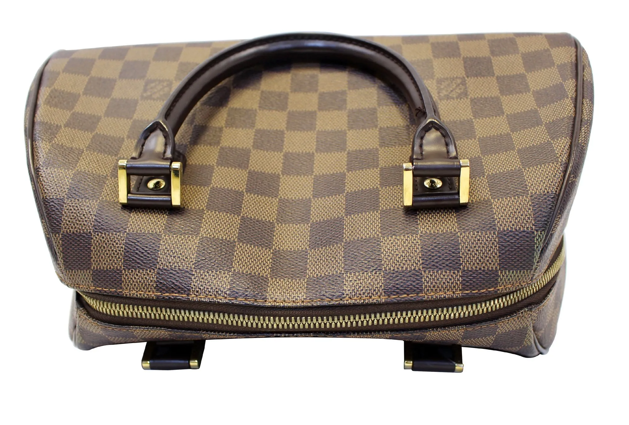LOUIS VUITTON Damier Ebene Ribera MM Brown Satchel Bag