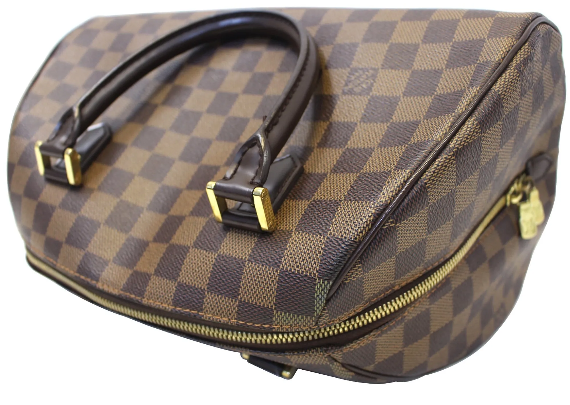 LOUIS VUITTON Damier Ebene Ribera MM Brown Satchel Bag