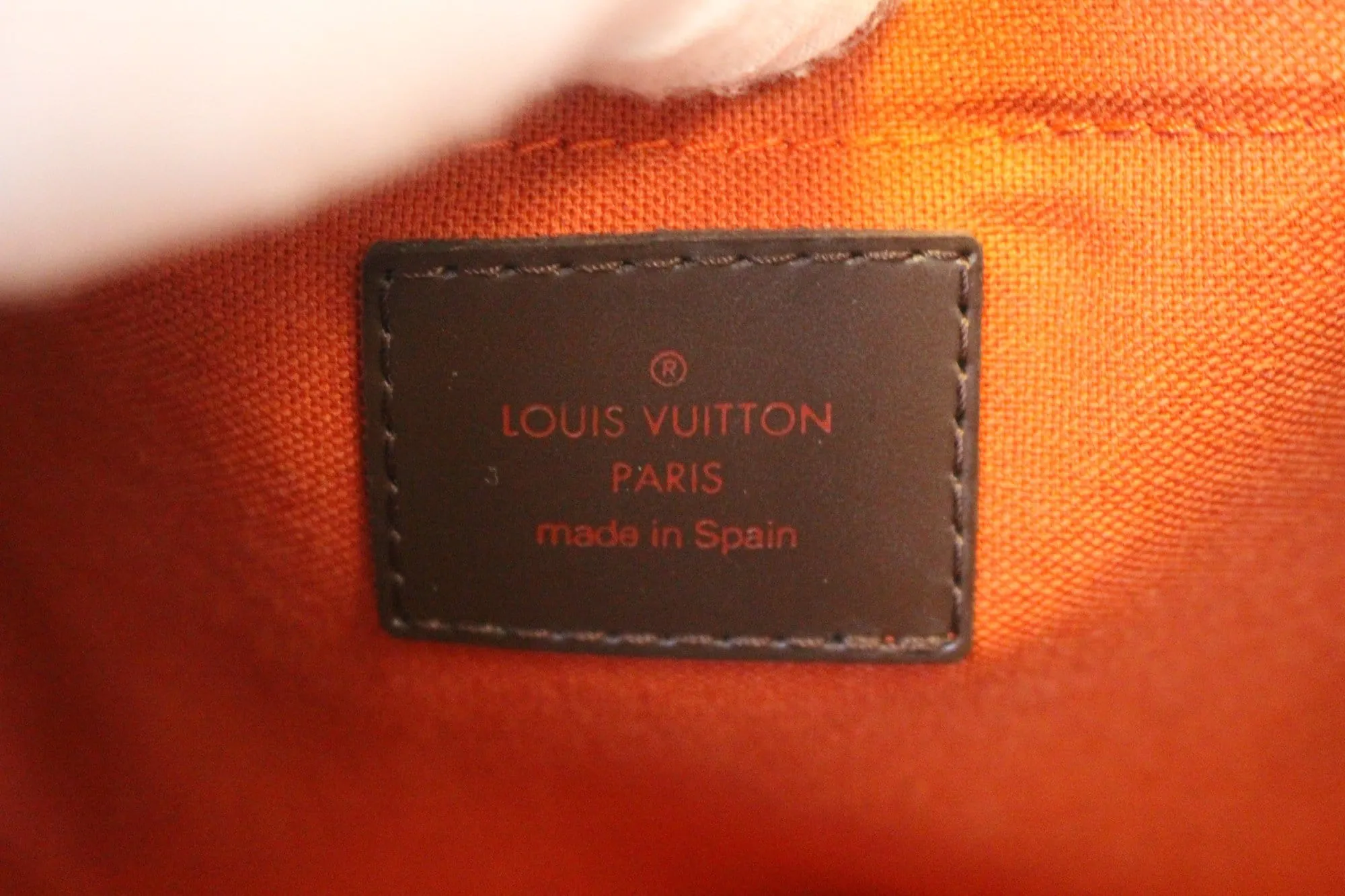 LOUIS VUITTON Damier Ebene Ribera MM Brown Satchel Bag
