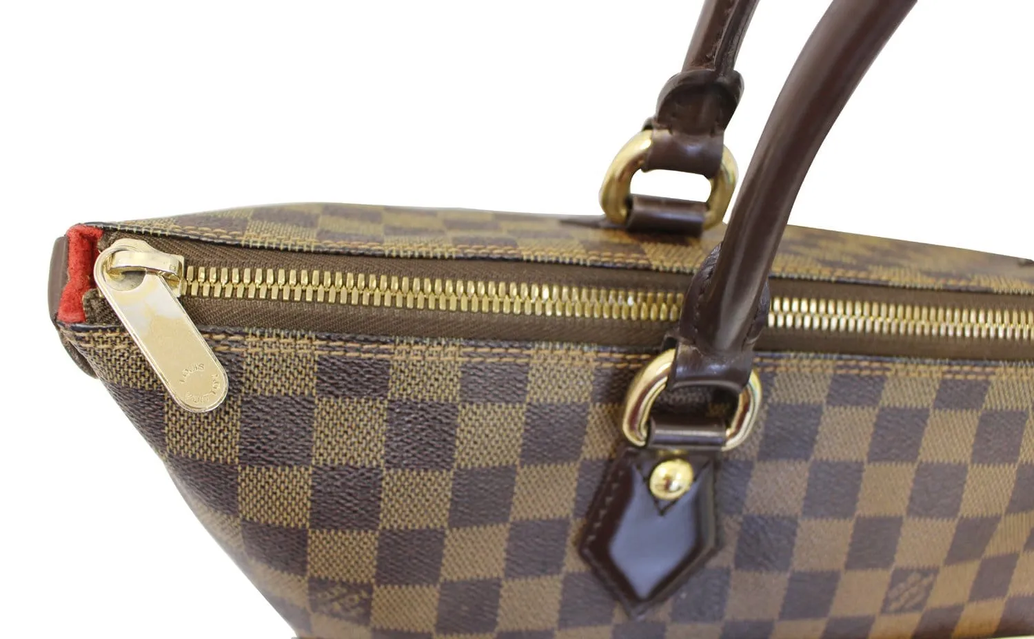 LOUIS VUITTON Damier Ebene Saleya GM Shoulder Handbag