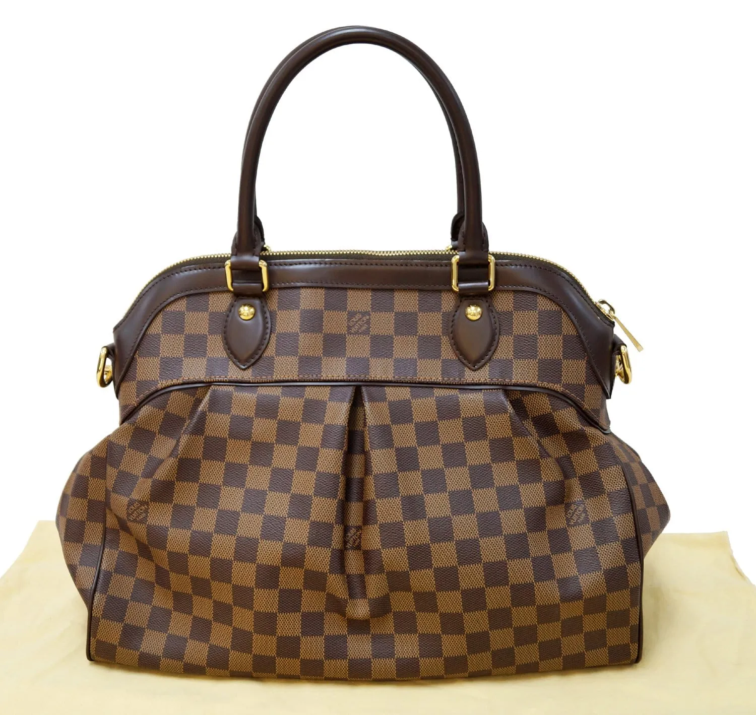 LOUIS VUITTON Damier Ebene Trevi GM 2way Shoulder Handbag