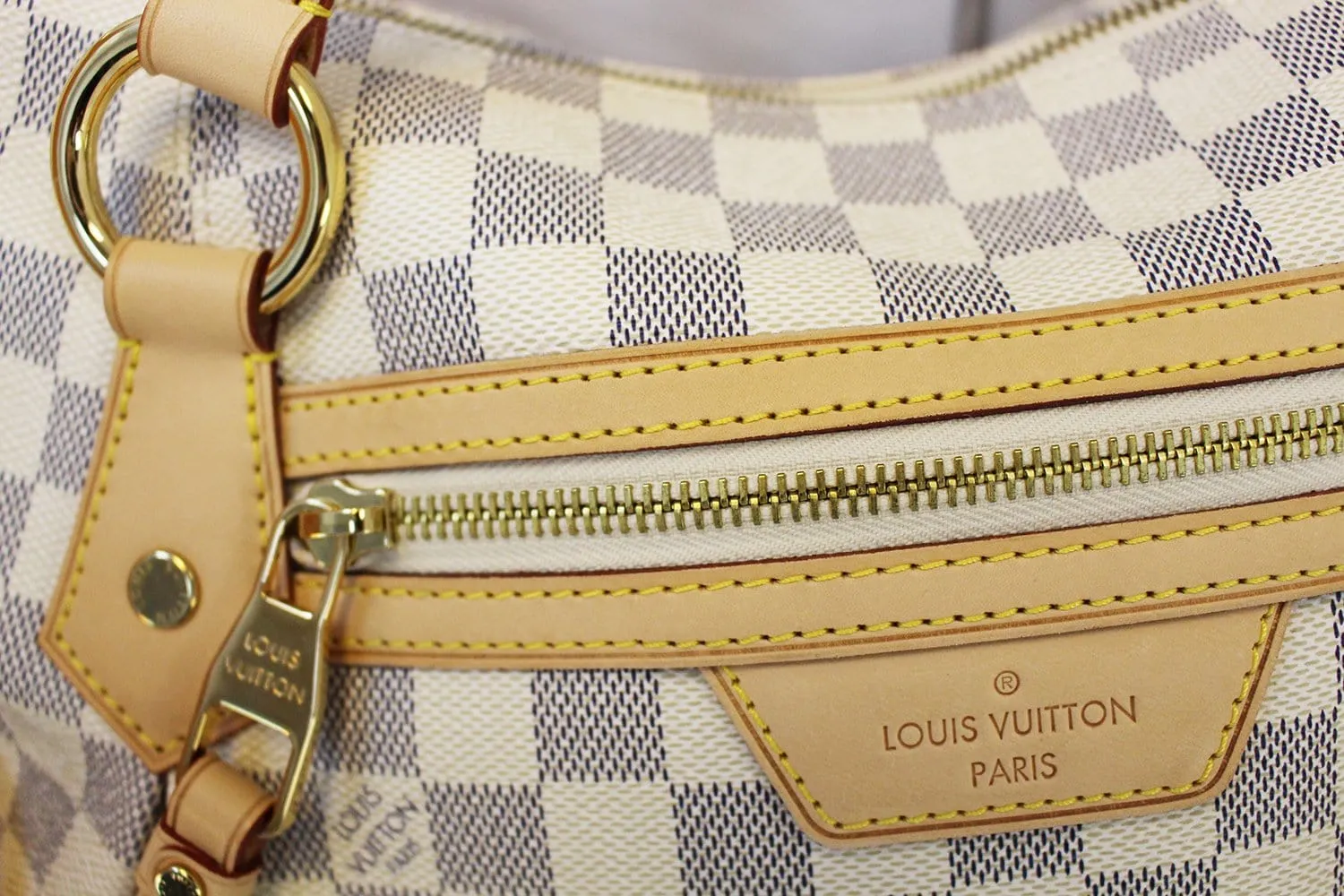 LOUIS VUITTON Evora MM Damier Azur Tote Shoulder Bag Excellent
