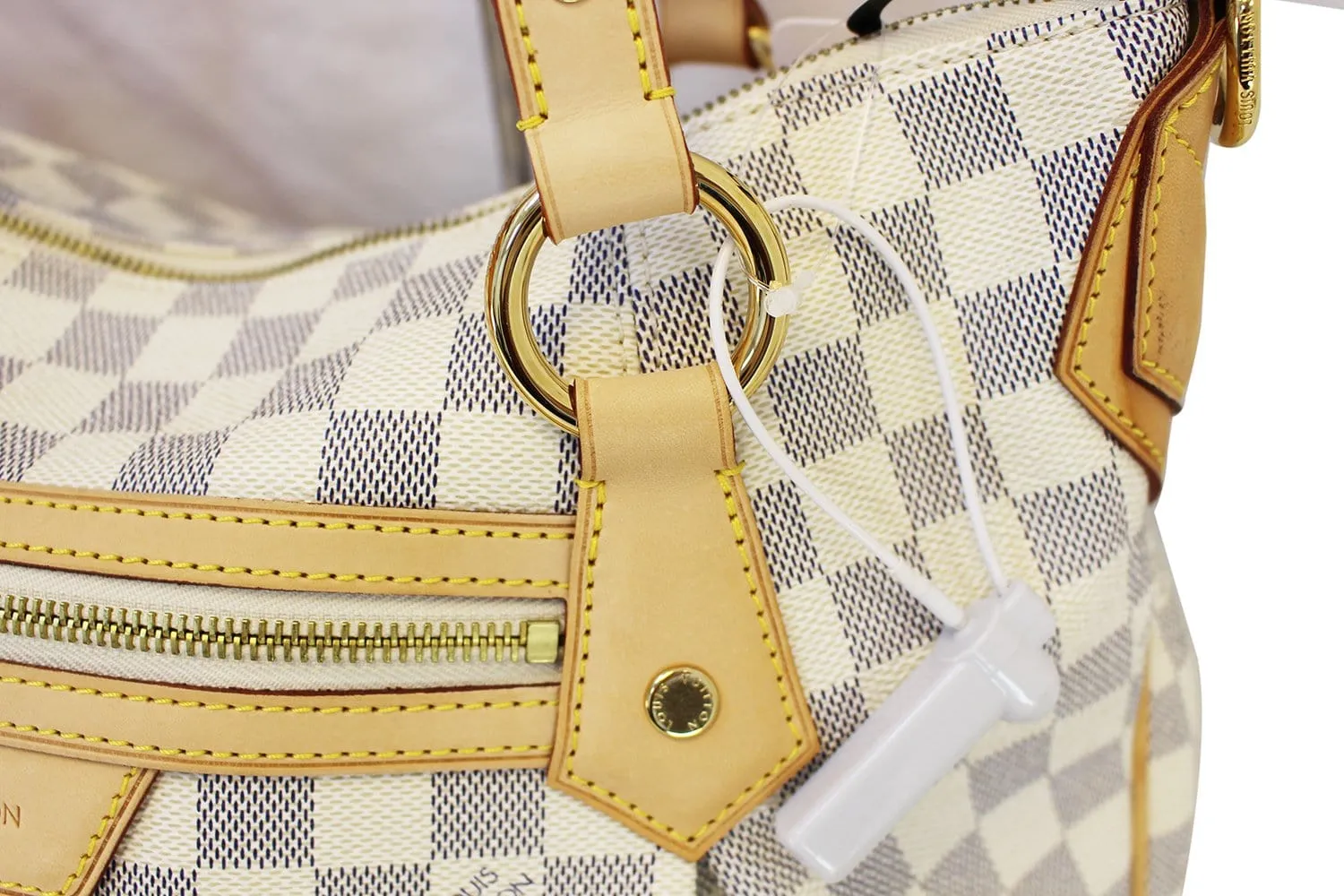 LOUIS VUITTON Evora MM Damier Azur Tote Shoulder Bag Excellent
