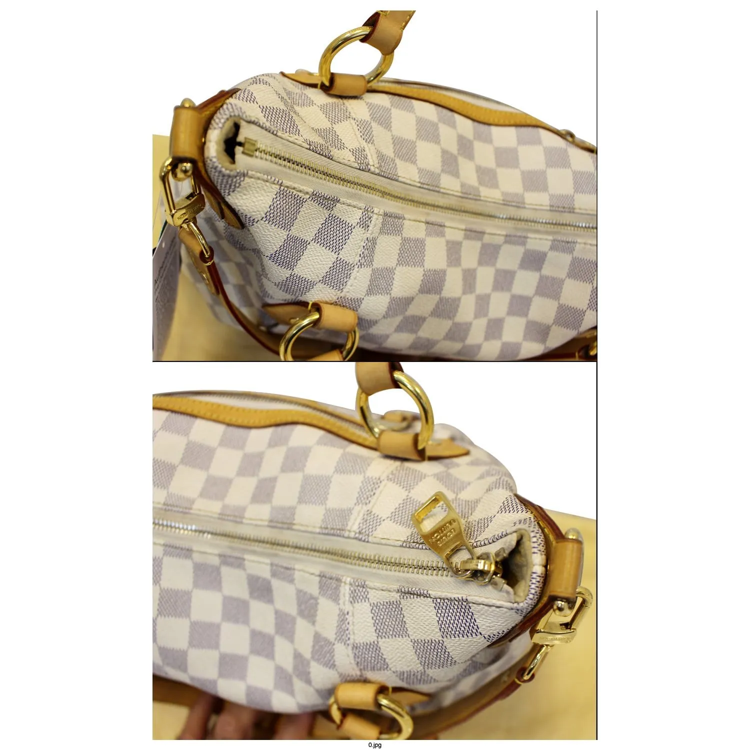 LOUIS VUITTON Evora MM Damier Azur Tote Shoulder Bag
