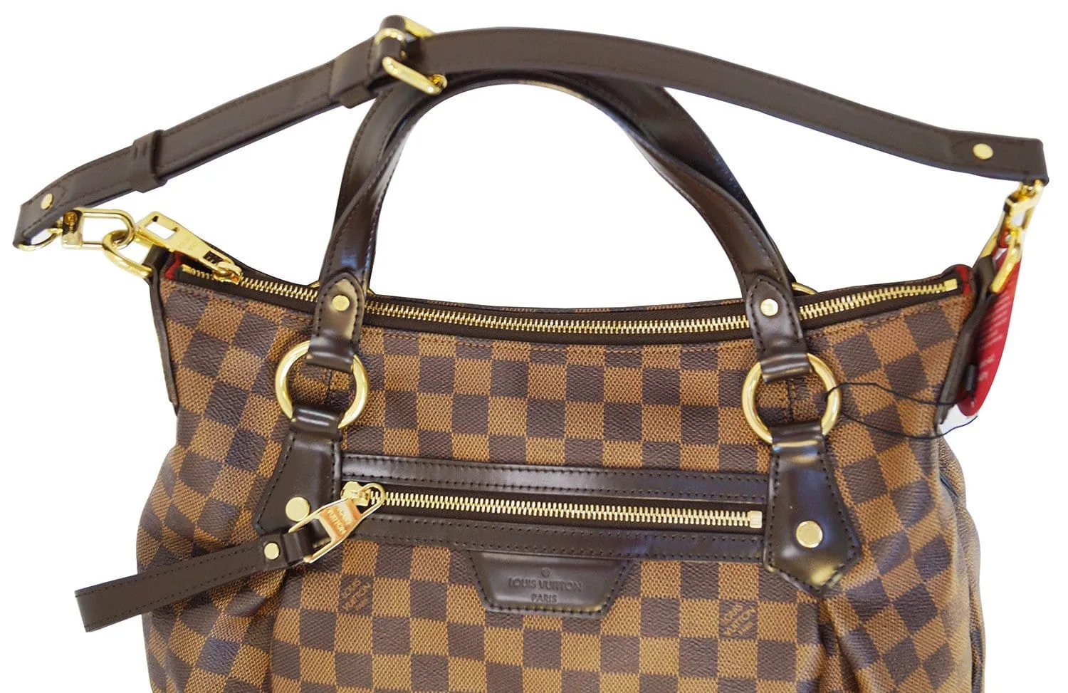 LOUIS VUITTON Evora MM Damier Ebene Tote Excellent Shoulder Bag