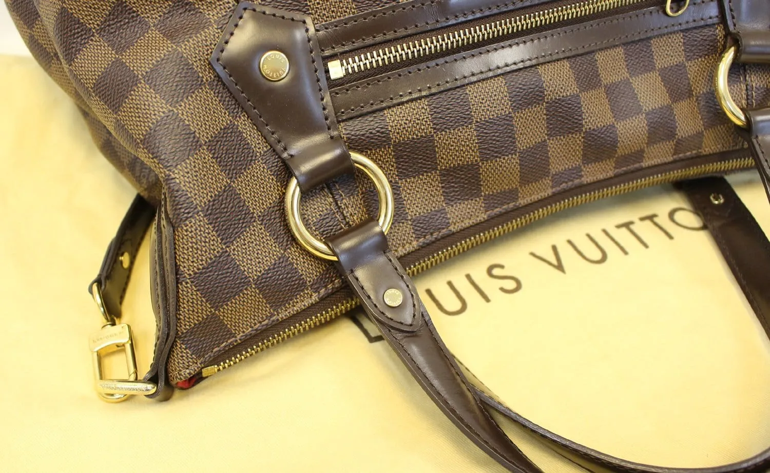 LOUIS VUITTON Evora MM Damier Ebene Tote Shoulder Bag