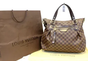 LOUIS VUITTON Evora MM Damier Ebene Tote Shoulder Bag