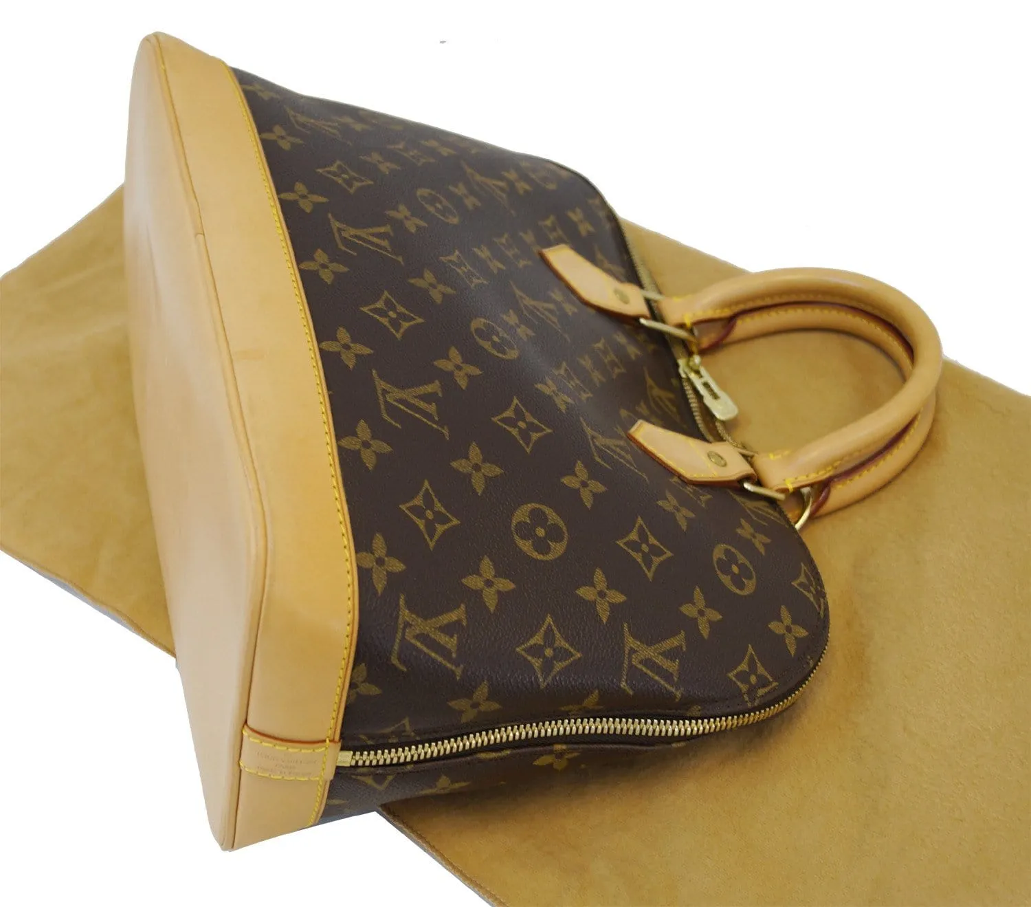 LOUIS VUITTON Monogram Canvas Alma Brown Satchel Handbag