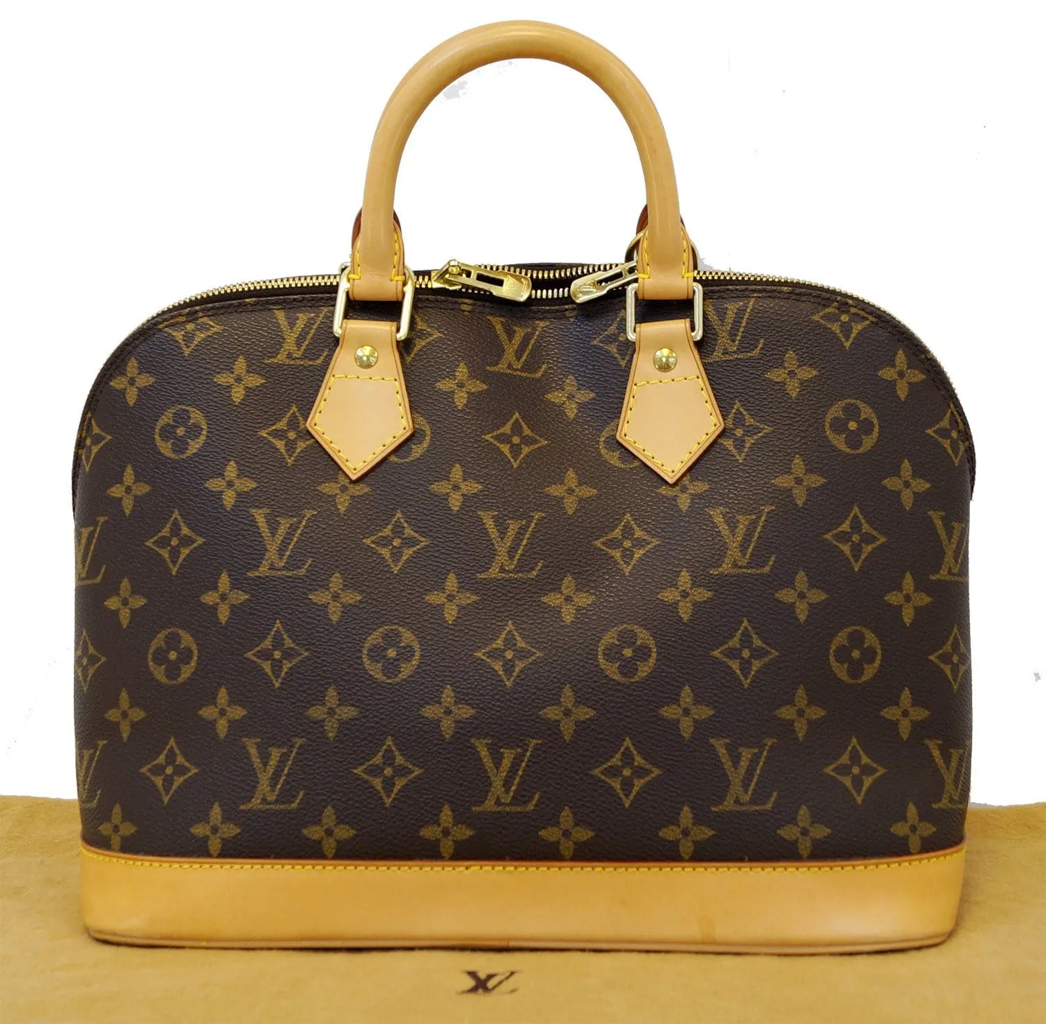 LOUIS VUITTON Monogram Canvas Alma Brown Satchel Handbag