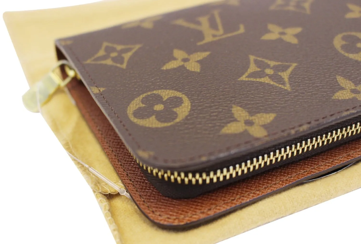 LOUIS VUITTON Monogram Canvas Brown Porte Monnaie Zippy Wallet