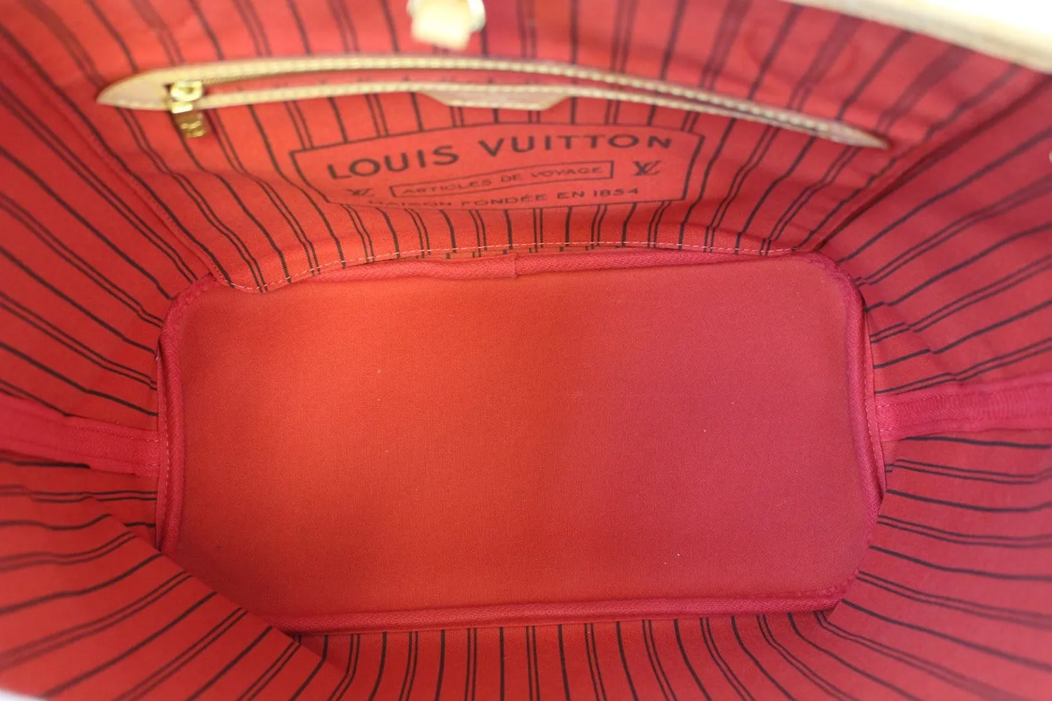 LOUIS VUITTON Monogram Canvas Red Neverfull MM Tote Bag