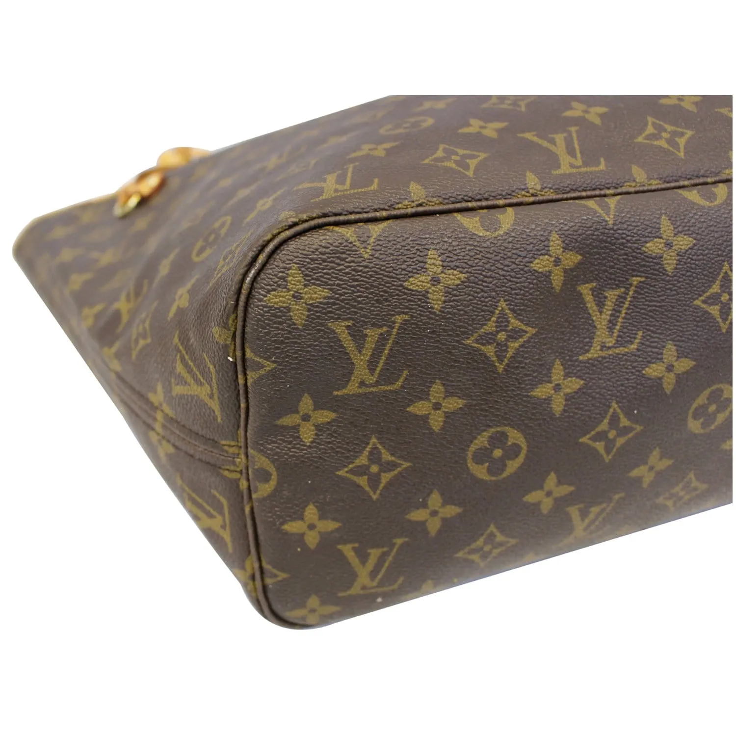 LOUIS VUITTON Neverfull MM Monogram Canvas Tote Shoulder Bag Brown