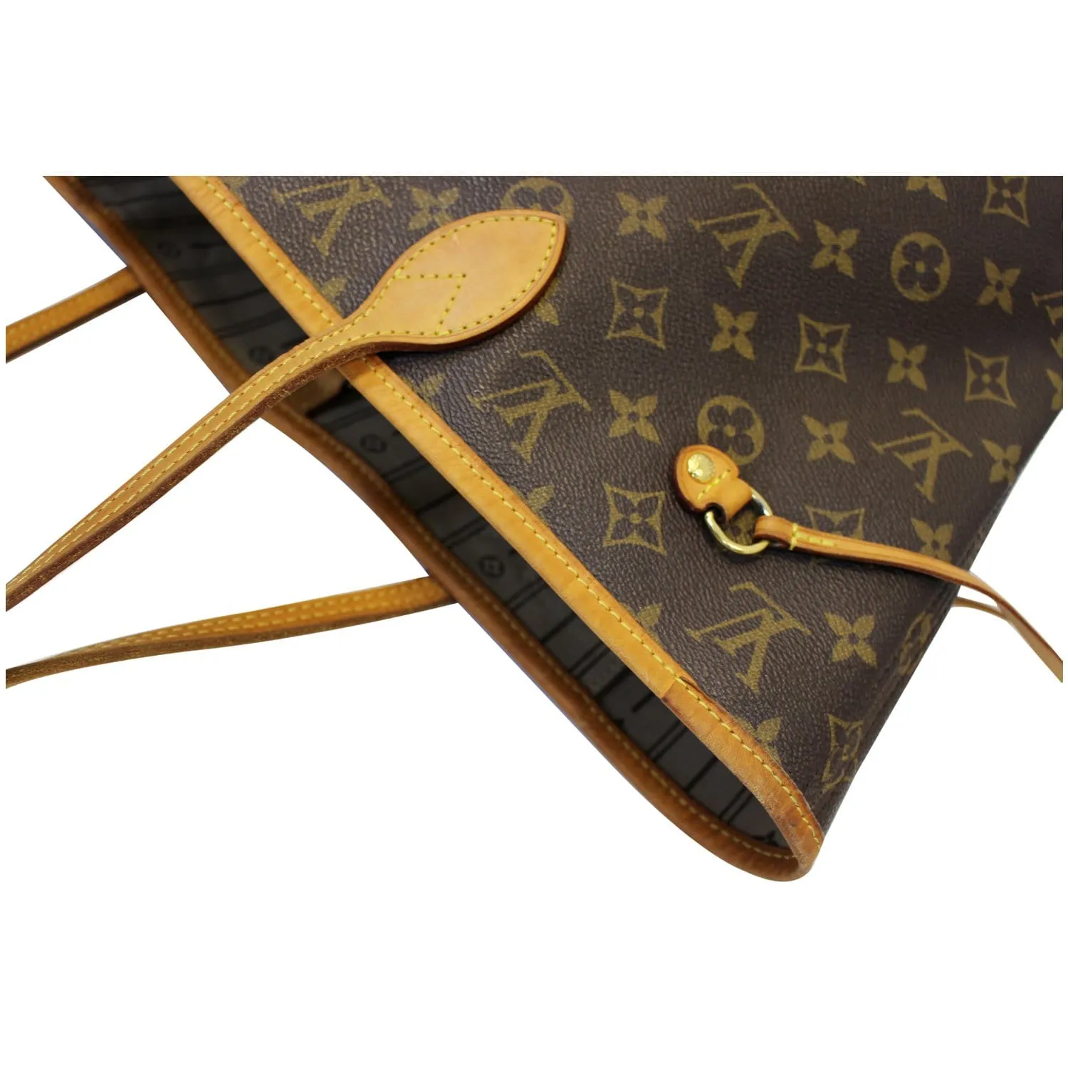 LOUIS VUITTON Neverfull MM Monogram Canvas Tote Shoulder Bag Brown