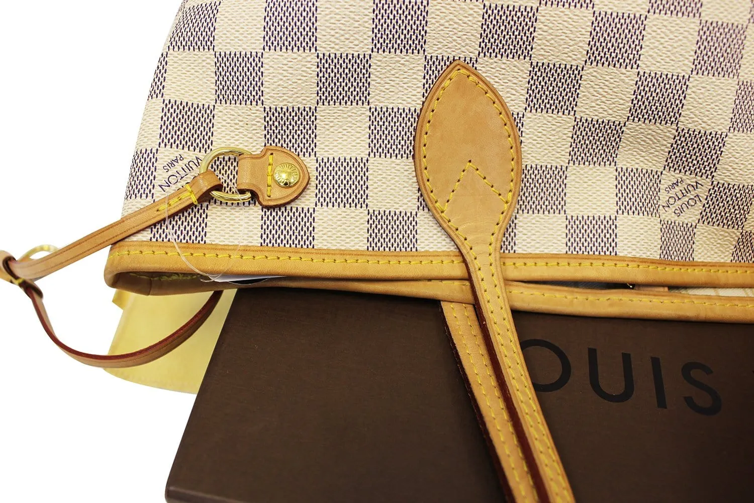 LOUIS VUITTON Neverfull PM Damier Azur  Tote Bag